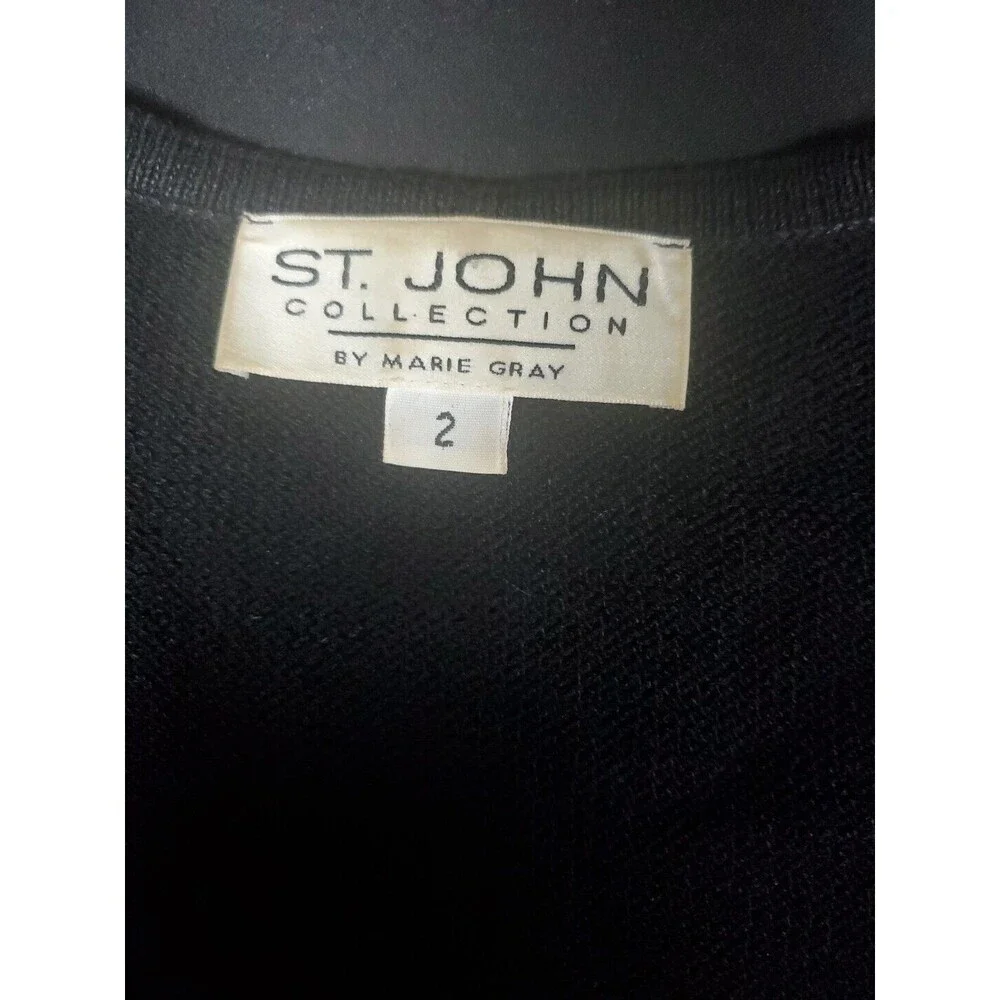 St. John Collection Santana Black Knit Sweater (Size 2) Tank (Size P) Set